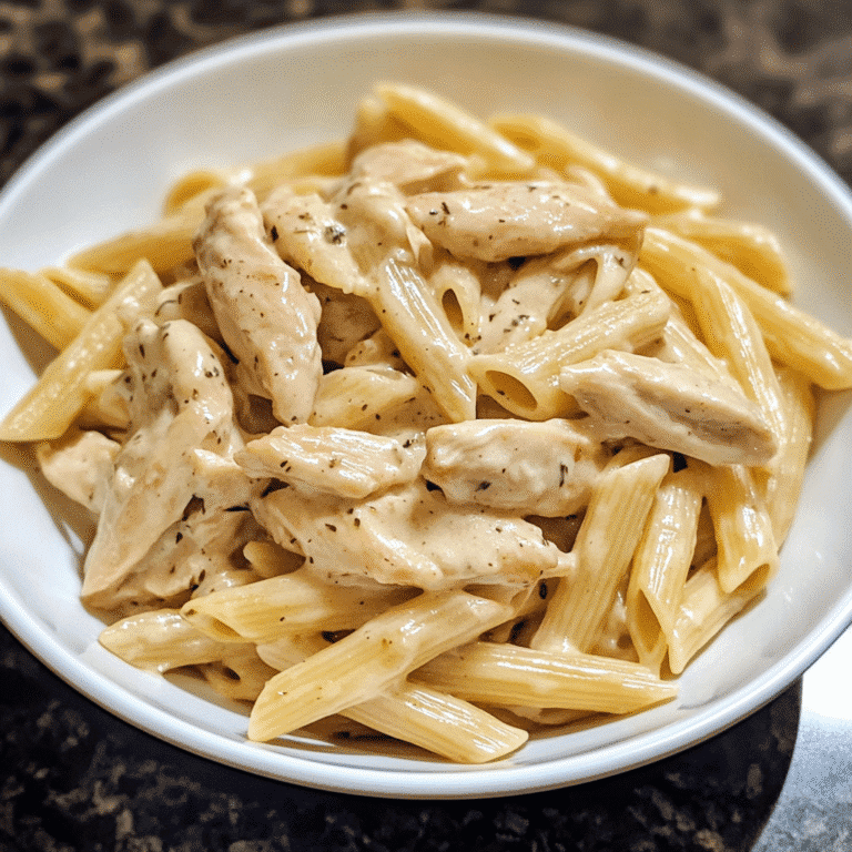 Creamy boursin cheese chicken pasta served in a bowl