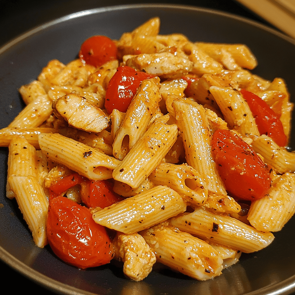 Diced chicken cooking in skillet for chicken pasta recipes no cream