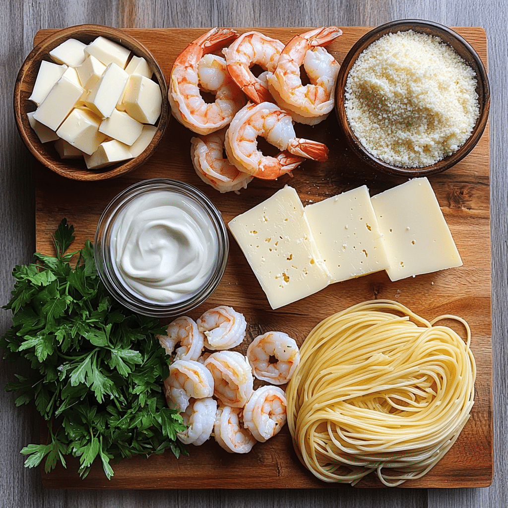 Ingredients for Creamy Boursin Shrimp Pasta Recipe
