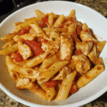 Served chicken pasta recipe without cream