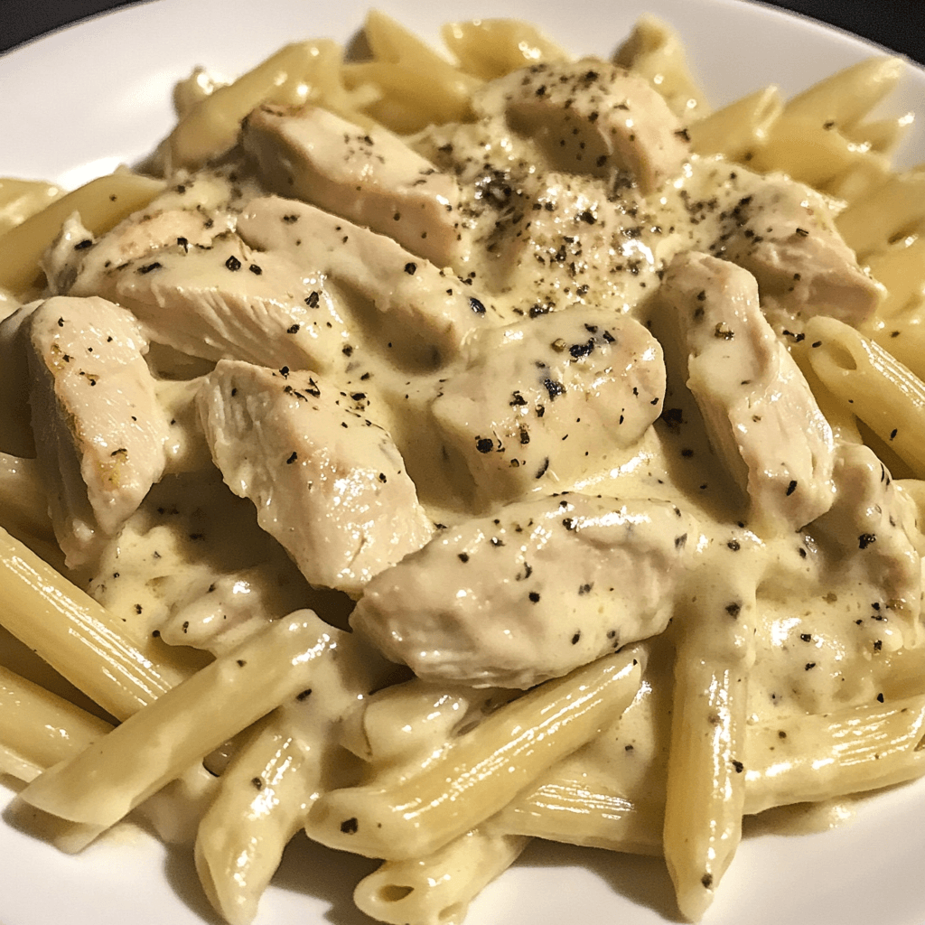 Served Boursin Chicken Pasta