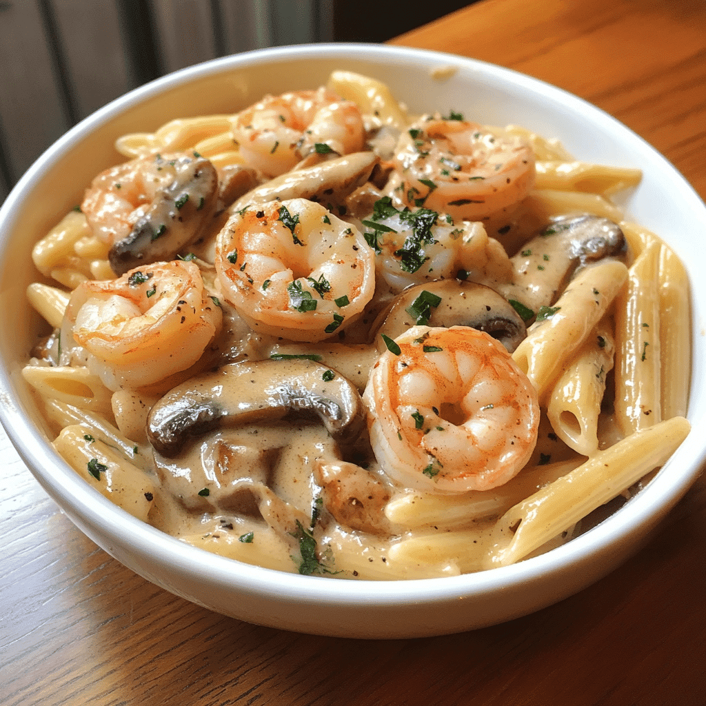 The story behind this creamy shrimp mushroom pasta recipe