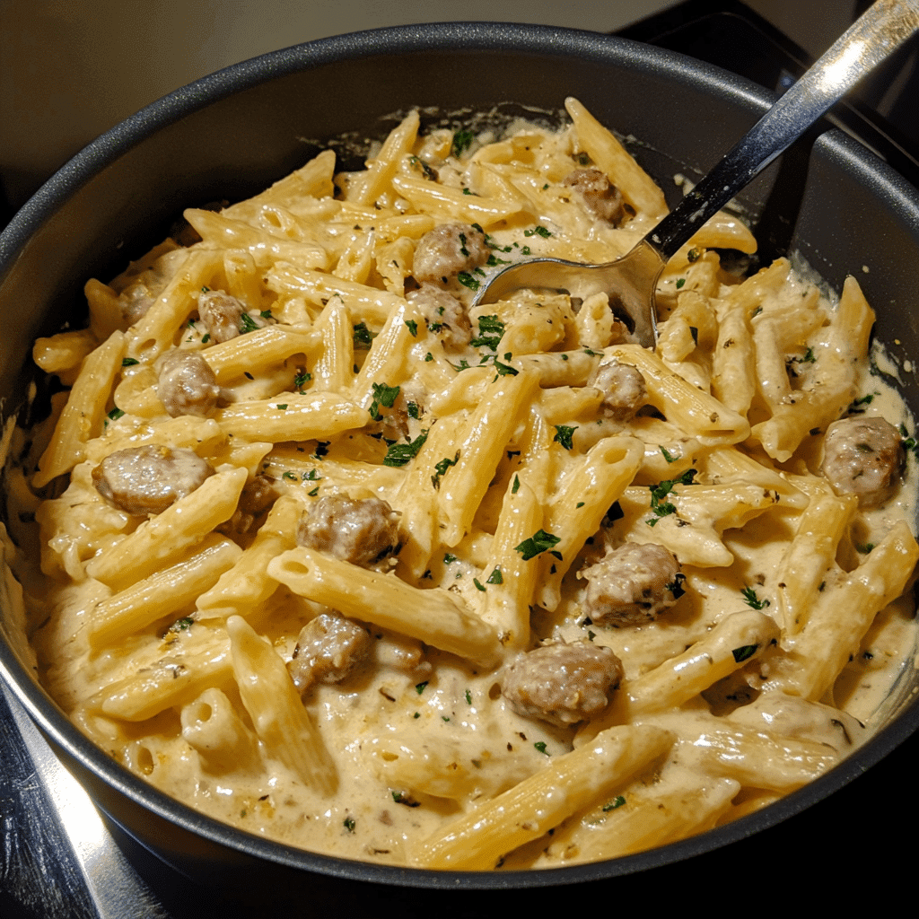 My First Bite of Lemon Sausage Pasta Magic
