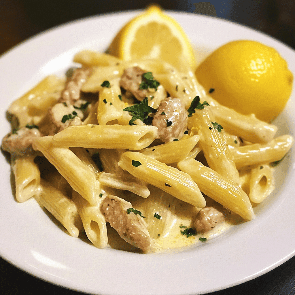 lemon sausage pasta