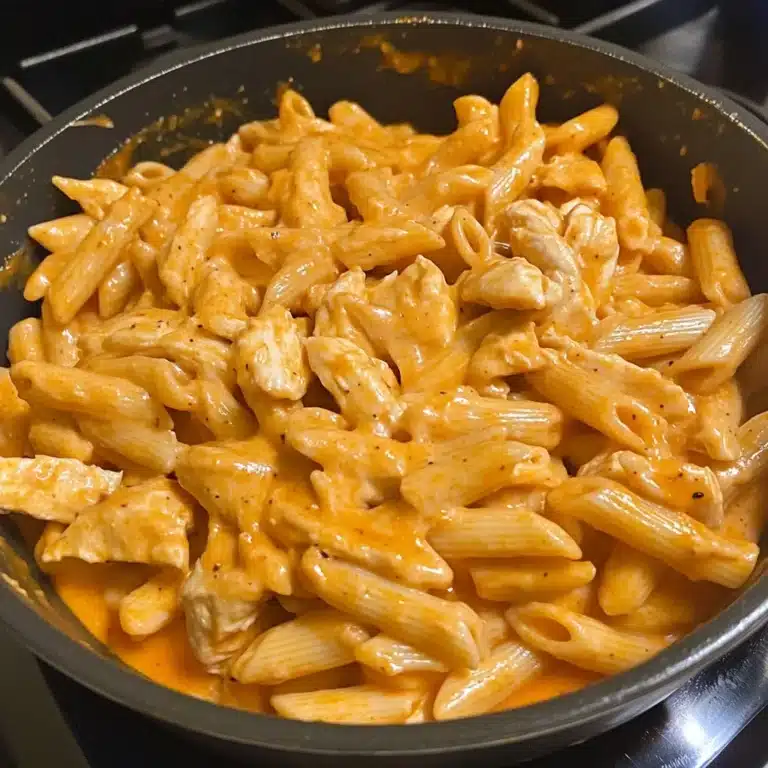 Creamy Buffalo Ranch BBQ Chicken Pasta