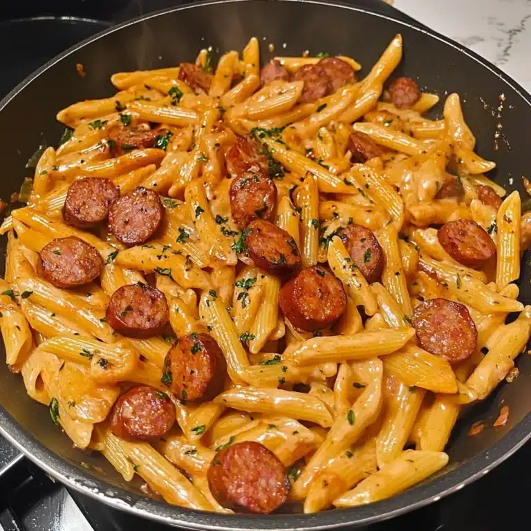 One-Skillet Sticky Sweet Garlic Ranch Sausage Pasta