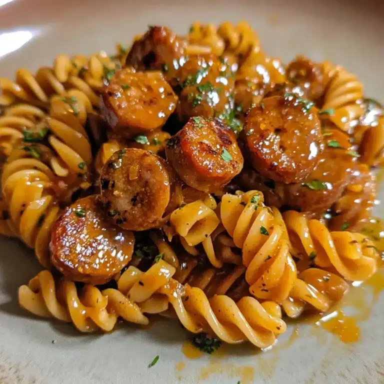 Sticky Sweet Chili Garlic Butter Sausage Rotini