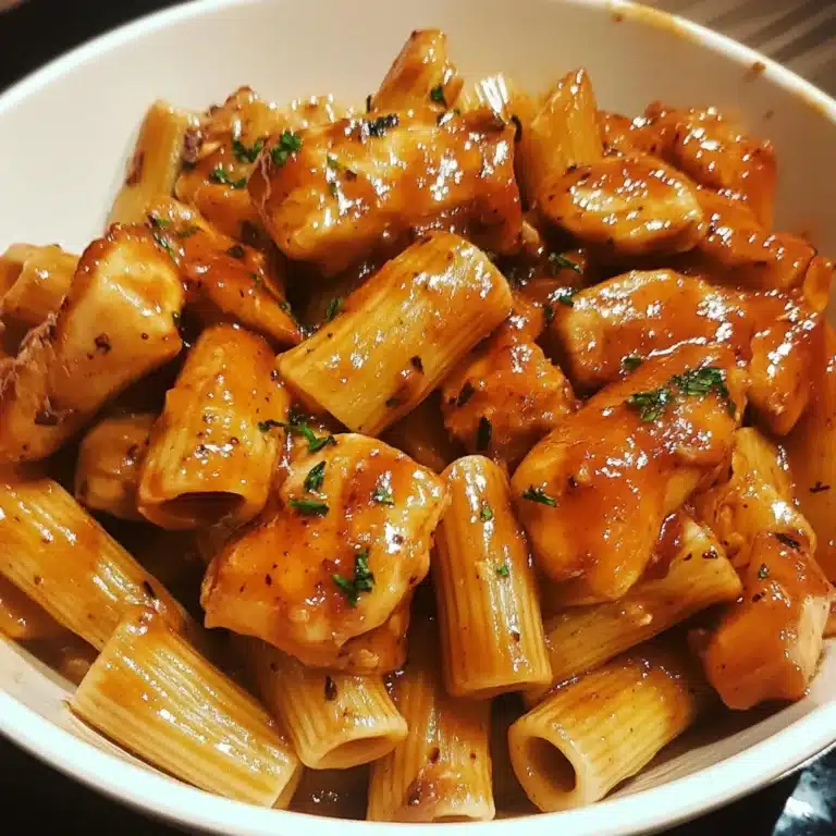 Sticky Sweet Garlic Butter Chicken Rigatoni